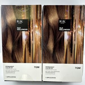 IGK Permanent Hair Color Kit Old Hollywood 7GM Warm Mahogany Blonde Pack Of 2